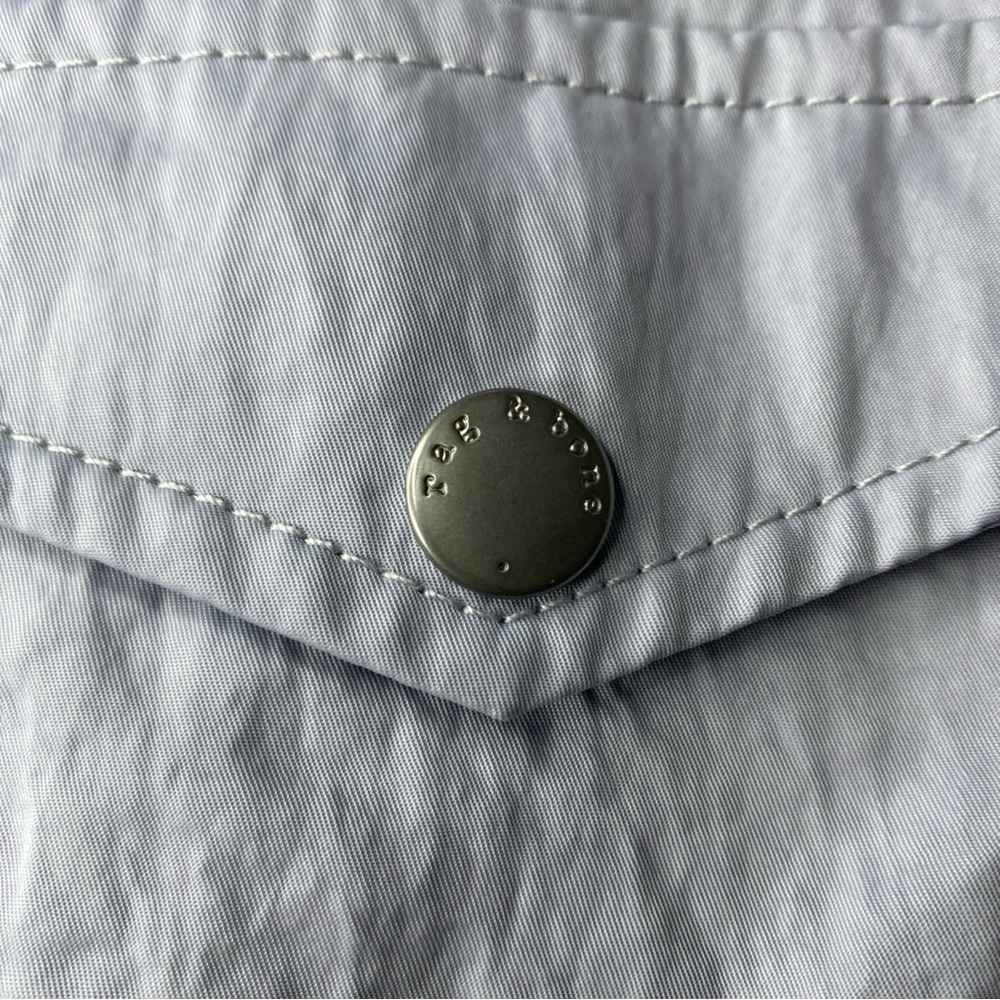 Rag and Bone Woman’s Rain Jacket Size Small Color : Baby Blue w/ Pink Zipper - Picture 4 of 7